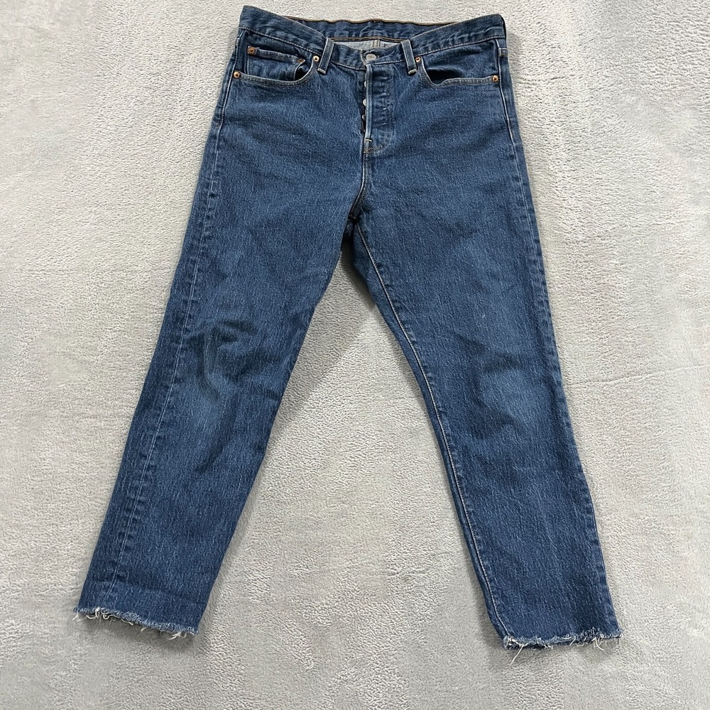 Levis Jeans Womens W31 Tapered Button Fly‎ Western Cowgirl Grunge Y2K Blue Denim